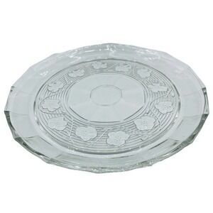 Vintage Glass Serving Plate - Poppy Flower | Large 12 x 12 | Home Dining